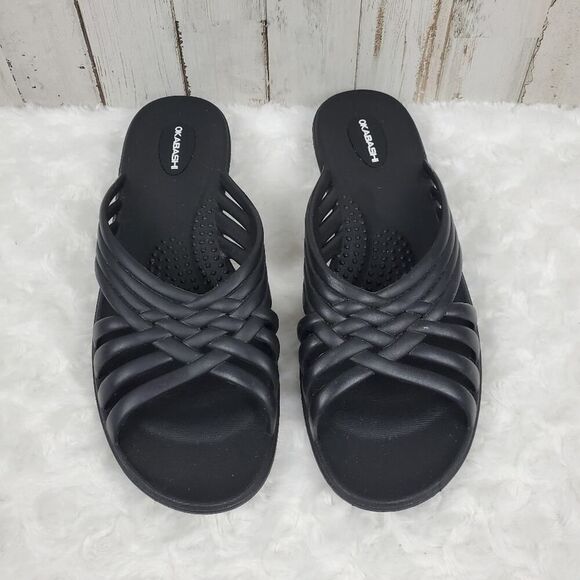 Okabashi Venice Rubber Sandals Black Size ML 8-9 - Picture 8 of 8